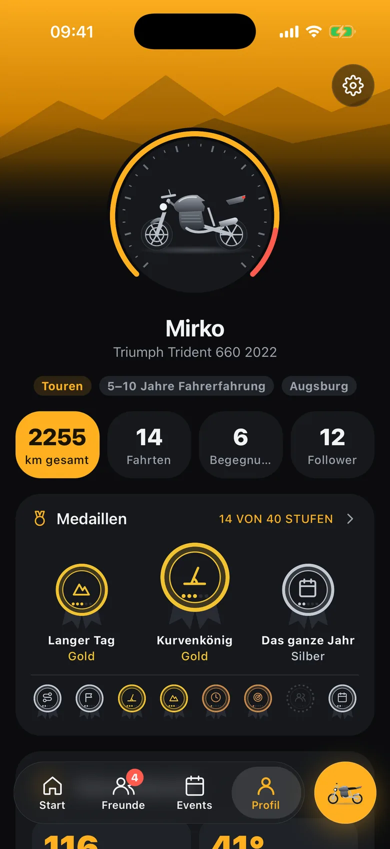 Profil mit Medaillen