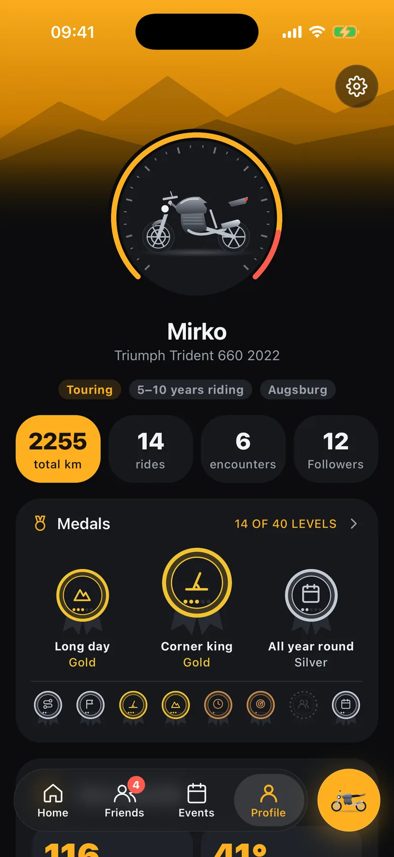 Profile with medals